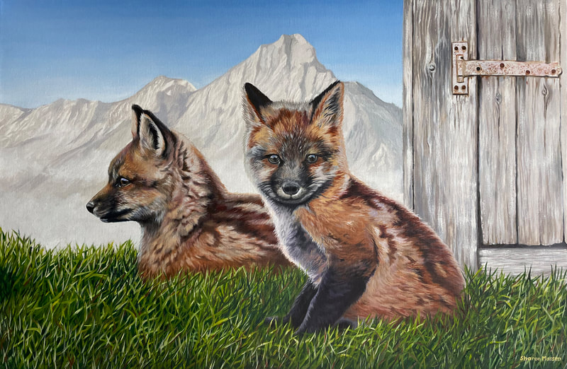 Sharon Massen - Foxes painting